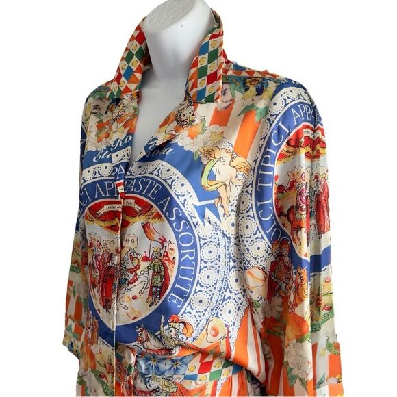 Multicolor Printed Two-Piece Shirt and Shorts Set Size S - Picture 2 of 6